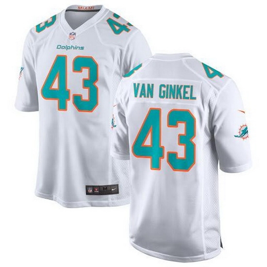 Men Miami Dolphins 43 Andrew Van Ginkel White Stitched Football Jersey Men Miami Dolphins 43 Andrew Van Ginkel White Stitched Football Jersey