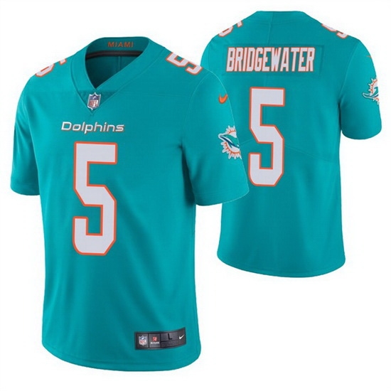 Men Miami Dolphins 5 Teddy Bridgewater Aqua Vapor Untouchable Limited Stitched Football jersey Men Miami Dolphins 5 Teddy Bridgewater Aqua Vapor Untouchable Limited Stitched Football jersey