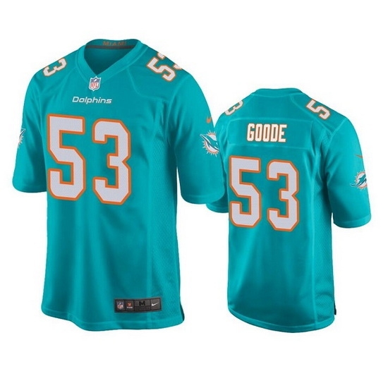 Men Miami Dolphins 53 Cameron Goode Aqua Stitched Football Jersey Men Miami Dolphins 53 Cameron Goode Aqua Stitched Football Jersey