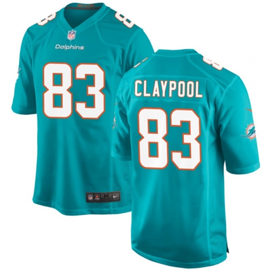 Men Miami Dolphins 83 Chase Claypool Aqua Stitched Game Football Jersey Men Miami Dolphins 83 Chase Claypool Aqua Stitched Game Football Jersey