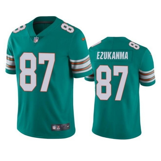 Men Miami Dolphins 87 Erik Ezukanma Aqua Color Rush Limited Stitched Football Jersey Men Miami Dolphins 87 Erik Ezukanma Aqua Color Rush Limited Stitched Football Jersey