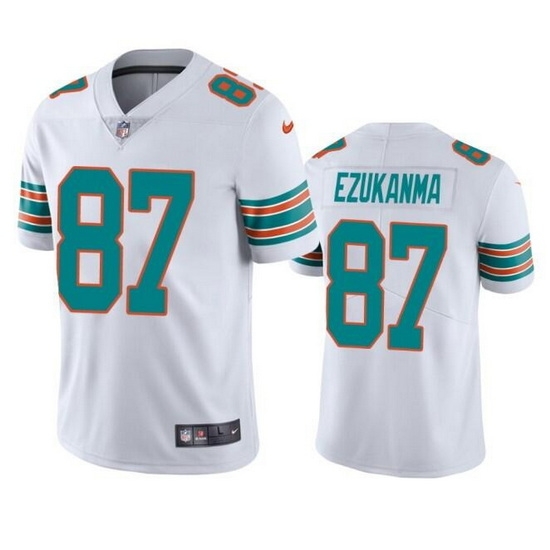 Men Miami Dolphins 87 Erik Ezukanma White Color Rush Limited Stitched Football Jersey Men Miami Dolphins 87 Erik Ezukanma White Color Rush Limited Stitched Football Jersey