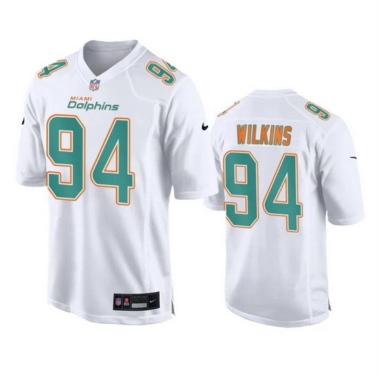Men Miami Dolphins 94 Christian Wilkins White Fashion Vapor Untouchable Stitched Football Jersey Men Miami Dolphins 94 Christian Wilkins White Fashion Vapor Untouchable Stitched Football Jersey