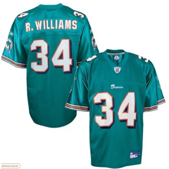 Men Reebok NFL Equipment Miami Dolphins #34 Ricky Williams Aqua Football Jersey Men Reebok NFL Equipment Miami Dolphins #34 Ricky Williams Aqua Football Jersey