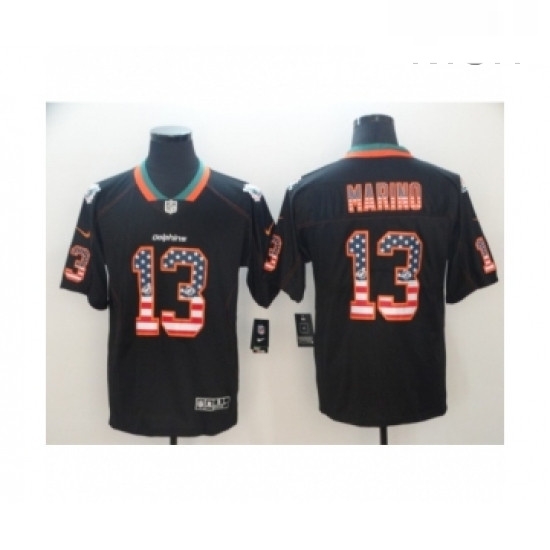 Mens Nike Miami Dolphins 13 Dan Marino Limited Black Rush USA Flag NFL Jersey Mens Nike Miami Dolphins 13 Dan Marino Limited Black Rush USA Flag NFL Jersey