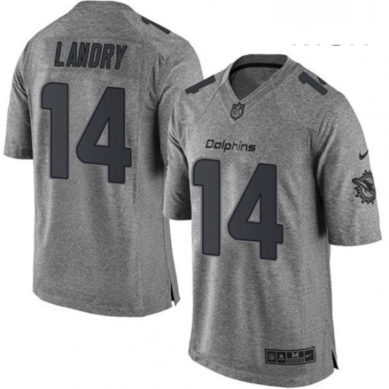 Mens Nike Miami Dolphins 14 Jarvis Landry Limited Gray Gridiron NFL Jersey Mens Nike Miami Dolphins 14 Jarvis Landry Limited Gray Gridiron NFL Jersey