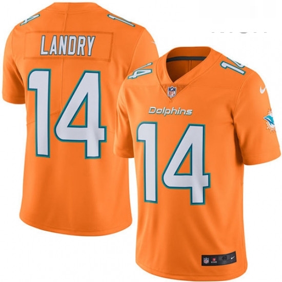 Mens Nike Miami Dolphins 14 Jarvis Landry Limited Orange Rush Vapor Untouchable NFL Jersey Mens Nike Miami Dolphins 14 Jarvis Landry Limited Orange Rush Vapor Untouchable NFL Jersey
