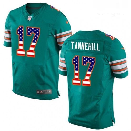 Mens Nike Miami Dolphins 17 Ryan Tannehill Elite Aqua Green Alternate USA Flag Fashion NFL Jersey Mens Nike Miami Dolphins 17 Ryan Tannehill Elite Aqua Green Alternate USA Flag Fashion NFL Jersey