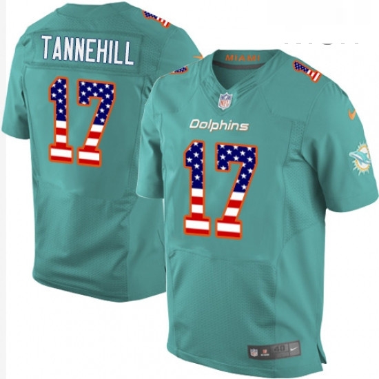 Mens Nike Miami Dolphins 17 Ryan Tannehill Elite Aqua Green Home USA Flag Fashion NFL Jersey Mens Nike Miami Dolphins 17 Ryan Tannehill Elite Aqua Green Home USA Flag Fashion NFL Jersey