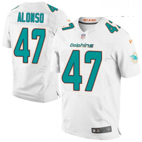 Mens Nike Miami Dolphins 47 Kiko Alonso Elite White NFL Jersey Mens Nike Miami Dolphins 47 Kiko Alonso Elite White NFL Jersey