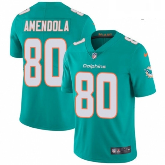 Mens Nike Miami Dolphins 80 Danny Amendola Aqua Green Team Color Vapor Untouchable Limited Player NFL Jersey Mens Nike Miami Dolphins 80 Danny Amendola Aqua Green Team Color Vapor Untouchable Limited Player NFL Jersey