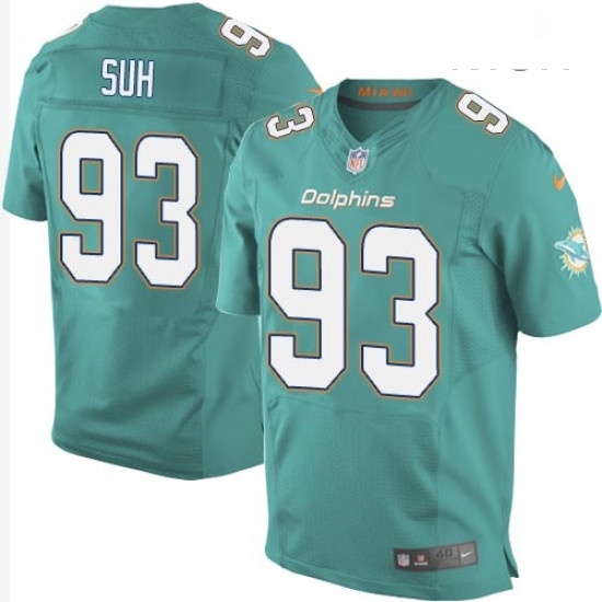 Mens Nike Miami Dolphins 93 Ndamukong Suh Elite Aqua Green Team Color NFL Jersey Mens Nike Miami Dolphins 93 Ndamukong Suh Elite Aqua Green Team Color NFL Jersey