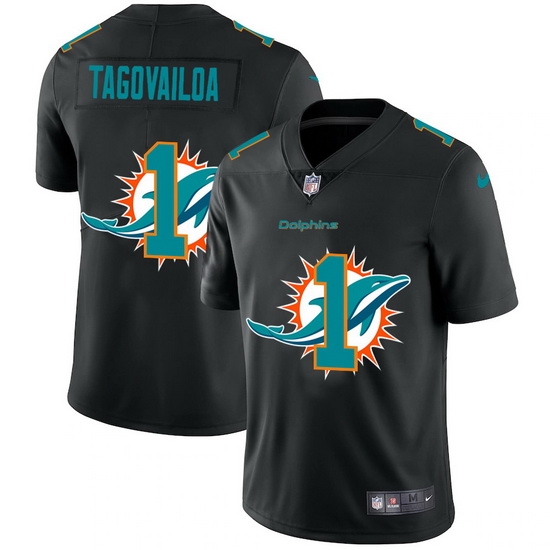 Miami Dolphins 1 Tua Tagovailoa Men Nike Team Logo Dual Overlap Limited NFL Jersey Black Miami Dolphins 1 Tua Tagovailoa Men Nike Team Logo Dual Overlap Limited NFL Jersey Black