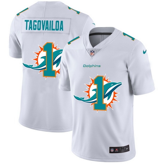 Miami Dolphins 1 Tua Tagovailoa White Men Nike Team Logo Dual Overlap Limited NFL Jersey Miami Dolphins 1 Tua Tagovailoa White Men Nike Team Logo Dual Overlap Limited NFL Jersey