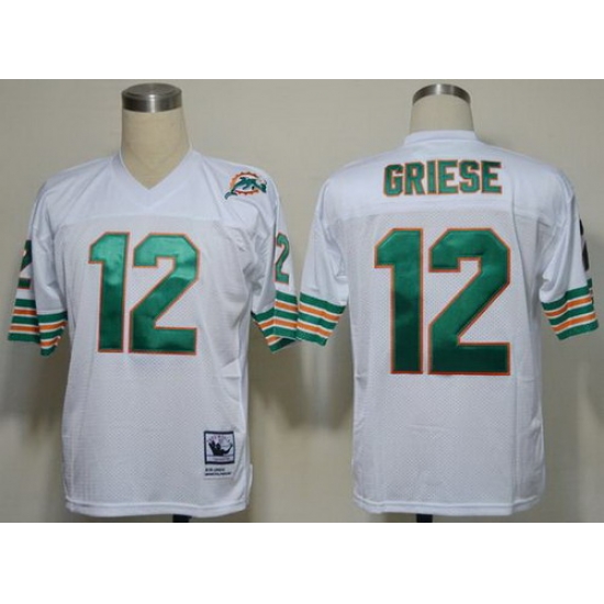 Miami Dolphins 12 Bob Griese White Throwback NFL Jersey Miami Dolphins 12 Bob Griese White Throwback NFL Jersey