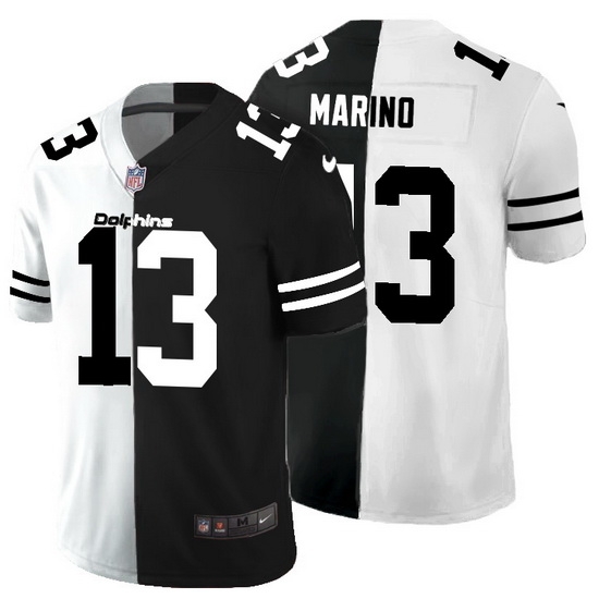 Miami Dolphins 13 Dan Marino Men Black V White Peace Split Nike Vapor Untouchable Limited NFL Jersey Miami Dolphins 13 Dan Marino Men Black V White Peace Split Nike Vapor Untouchable Limited NFL Jersey