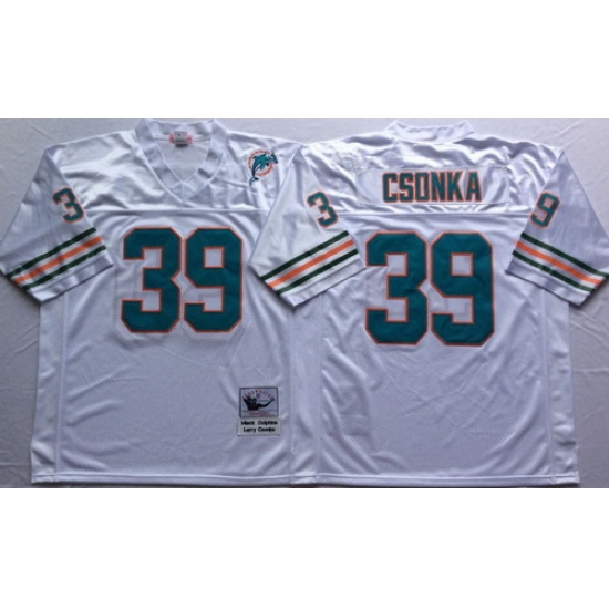 Mitchell And Ness Dolphins #39 Larry Csonka white Throwback Stitched NFL Jersey Mitchell And Ness Dolphins #39 Larry Csonka white Throwback Stitched NFL Jersey