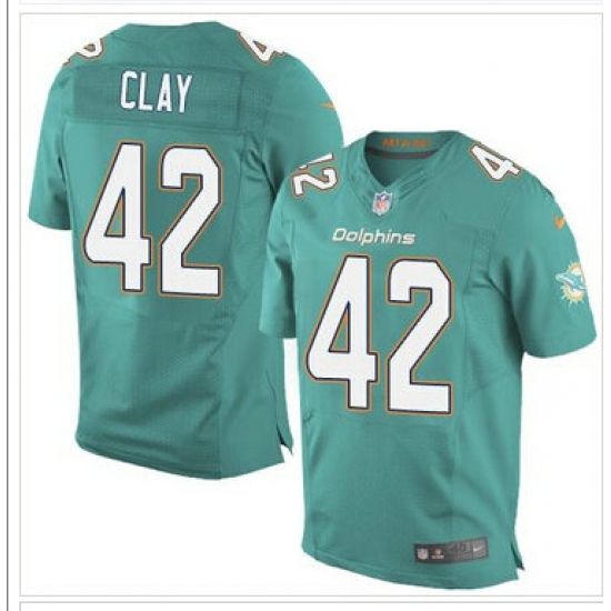 NEW Miami Dolphins #42 Charles Clay Aqua Green Team Color NFL New Elite Jersey NEW Miami Dolphins #42 Charles Clay Aqua Green Team Color NFL New Elite Jersey