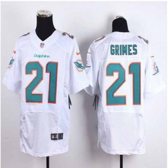 New Miami Dolphins #21 Brent Grimes White Men Stitched NFL New Elite Jersey New Miami Dolphins #21 Brent Grimes White Men Stitched NFL New Elite Jersey