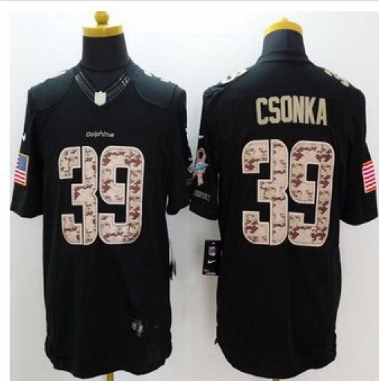 New Miami Dolphins #39 Larry Csonka Black Men Stitched NFL Limited Salute to Service Jersey New Miami Dolphins #39 Larry Csonka Black Men Stitched NFL Limited Salute to Service Jersey