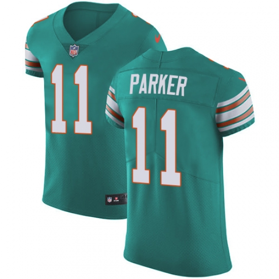 Nike Dolphins #11 DeVante Parker Aqua Green Alternate Mens Stitched NFL Vapor Untouchable Elite Jersey Nike Dolphins #11 DeVante Parker Aqua Green Alternate Mens Stitched NFL Vapor Untouchable Elite Jersey