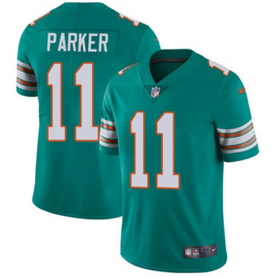 Nike Dolphins #11 DeVante Parker Aqua Green Alternate Mens Stitched NFL Vapor Untouchable Limited Jersey Nike Dolphins #11 DeVante Parker Aqua Green Alternate Mens Stitched NFL Vapor Untouchable Limited Jersey