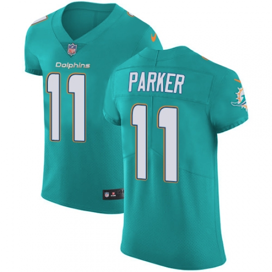 Nike Dolphins #11 DeVante Parker Aqua Green Team Color Mens Stitched NFL Vapor Untouchable Elite Jersey Nike Dolphins #11 DeVante Parker Aqua Green Team Color Mens Stitched NFL Vapor Untouchable Elite Jersey