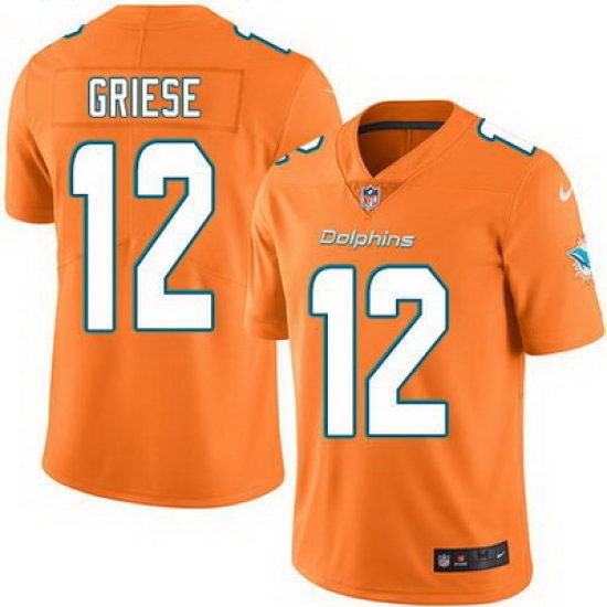 Nike Dolphins #12 Bob Griese Orange Mens Stitched NFL Limited Rush Jersey Nike Dolphins #12 Bob Griese Orange Mens Stitched NFL Limited Rush Jersey