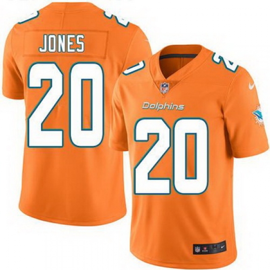 Nike Dolphins #20 Reshad Jones Orange Mens Stitched NFL Limited Rush Jersey Nike Dolphins #20 Reshad Jones Orange Mens Stitched NFL Limited Rush Jersey