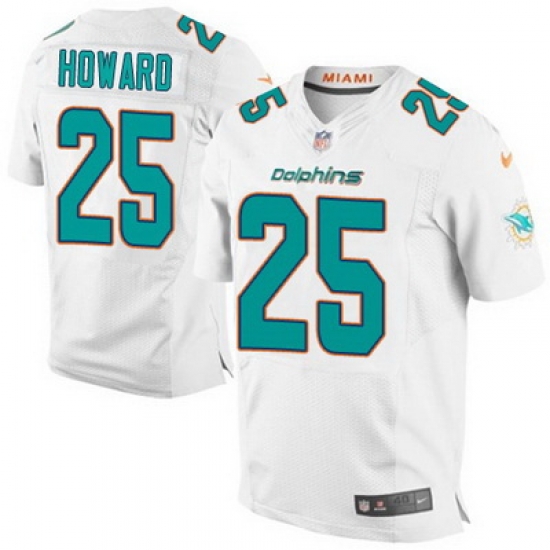 Nike Dolphins #25 Xavien Howard White Mens Stitched NFL New Elite Jersey Nike Dolphins #25 Xavien Howard White Mens Stitched NFL New Elite Jersey
