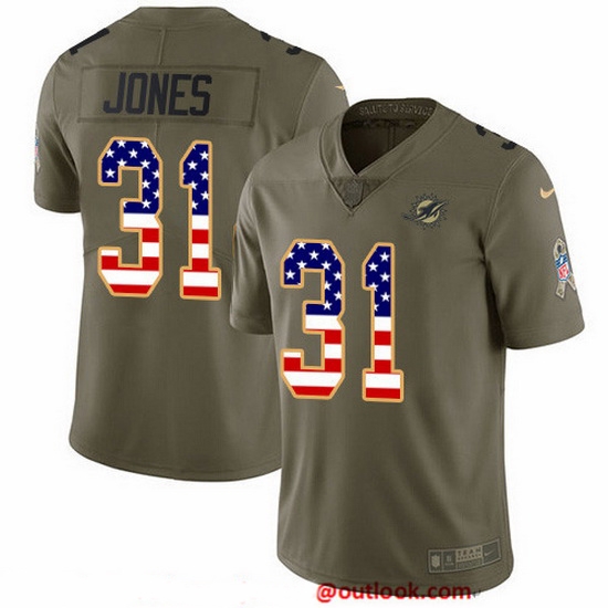 Nike Dolphins 31 Byron Jones Olive USA Flag Men Stitched NFL Limited 2017 Salute To Service Jersey Nike Dolphins 31 Byron Jones Olive USA Flag Men Stitched NFL Limited 2017 Salute To Service Jersey