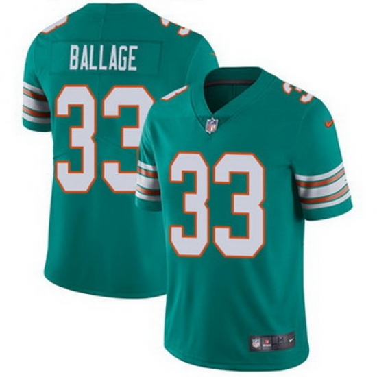 Nike Dolphins #33 Kalen Ballage Aqua Green Alternate Mens Stitched NFL Vapor Untouchable Limited Jersey Nike Dolphins #33 Kalen Ballage Aqua Green Alternate Mens Stitched NFL Vapor Untouchable Limited Jersey