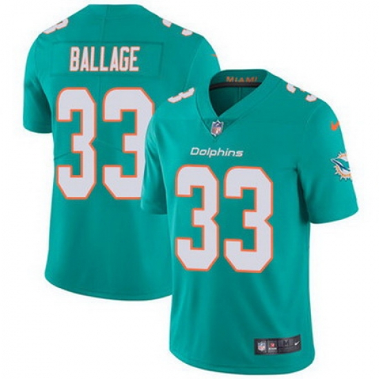 Nike Dolphins #33 Kalen Ballage Aqua Green Team Color Mens Stitched NFL Vapor Untouchable Limited Jersey Nike Dolphins #33 Kalen Ballage Aqua Green Team Color Mens Stitched NFL Vapor Untouchable Limited Jersey