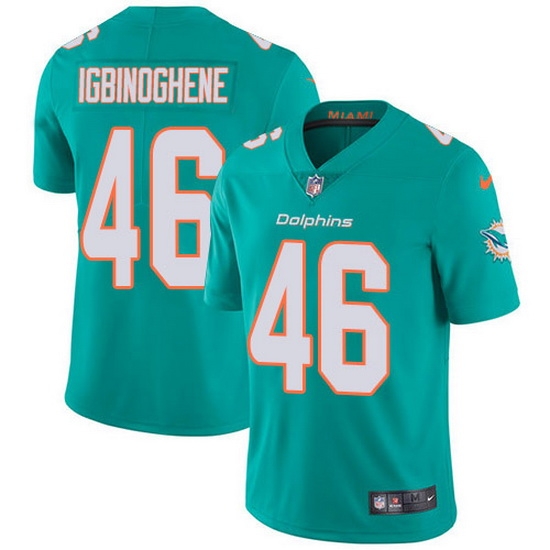 Nike Dolphins 46 Noah Igbinoghene Aqua Green Team Color Men Stitched NFL Vapor Untouchable Limited Jersey Nike Dolphins 46 Noah Igbinoghene Aqua Green Team Color Men Stitched NFL Vapor Untouchable Limited Jersey