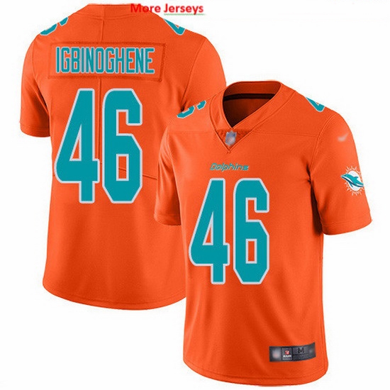 Nike Dolphins 46 Noah Igbinoghene Orange Men Stitched NFL Limited Inverted Legend Jersey Nike Dolphins 46 Noah Igbinoghene Orange Men Stitched NFL Limited Inverted Legend Jersey