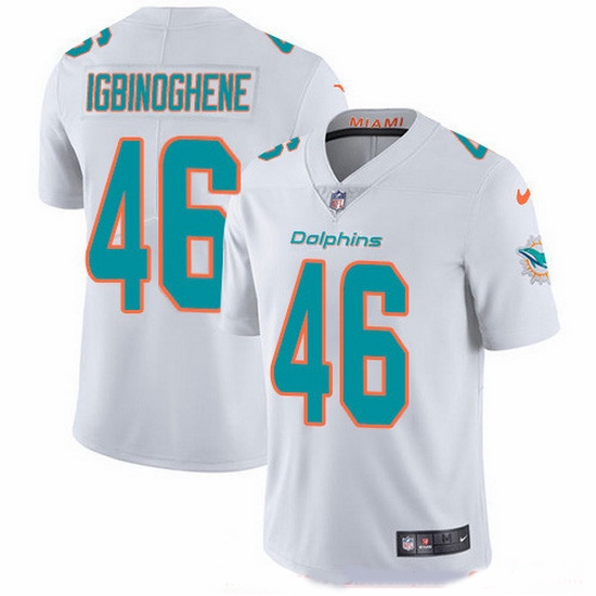 Nike Dolphins 46 Noah Igbinoghene White Men Stitched NFL Vapor Untouchable Limited Jersey Nike Dolphins 46 Noah Igbinoghene White Men Stitched NFL Vapor Untouchable Limited Jersey