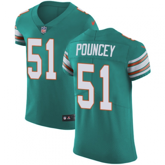 Nike Dolphins #51 Mike Pouncey Aqua Green Alternate Mens Stitched NFL Vapor Untouchable Elite Jersey Nike Dolphins #51 Mike Pouncey Aqua Green Alternate Mens Stitched NFL Vapor Untouchable Elite Jersey