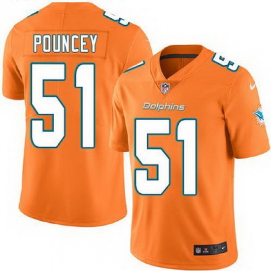 Nike Dolphins #51 Mike Pouncey Orange Mens Stitched NFL Limited Rush Jersey Nike Dolphins #51 Mike Pouncey Orange Mens Stitched NFL Limited Rush Jersey