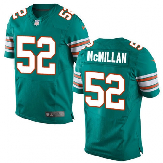Nike Dolphins #52 Raekwon McMillan Aqua Green Alternate Mens Stitched NFL Elite Jersey Nike Dolphins #52 Raekwon McMillan Aqua Green Alternate Mens Stitched NFL Elite Jersey