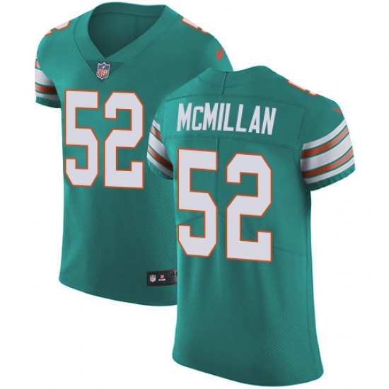Nike Dolphins #52 Raekwon McMillan Aqua Green Alternate Mens Stitched NFL Vapor Untouchable Elite Jersey Nike Dolphins #52 Raekwon McMillan Aqua Green Alternate Mens Stitched NFL Vapor Untouchable Elite Jersey