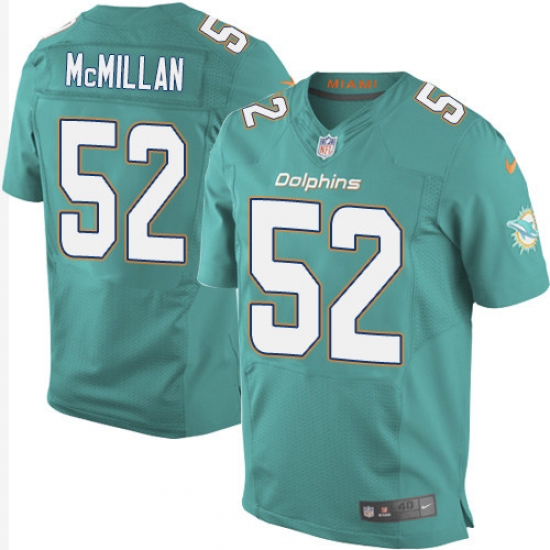 Nike Dolphins #52 Raekwon McMillan Aqua Green Team Color Mens Stitched NFL New Elite Jersey Nike Dolphins #52 Raekwon McMillan Aqua Green Team Color Mens Stitched NFL New Elite Jersey