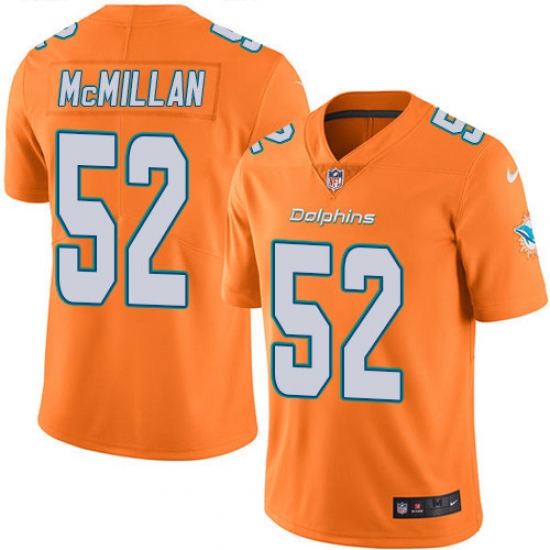Nike Dolphins #52 Raekwon McMillan Orange Mens Stitched NFL Limited Rush Jersey Nike Dolphins #52 Raekwon McMillan Orange Mens Stitched NFL Limited Rush Jersey