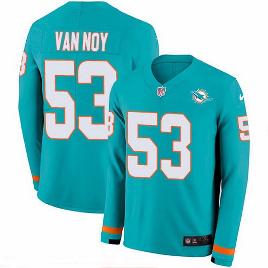 Nike Dolphins 53 Kyle Van Noy Aqua Green Team Color Men Stitched NFL Limited Therma Long Sleeve Jersey Nike Dolphins 53 Kyle Van Noy Aqua Green Team Color Men Stitched NFL Limited Therma Long Sleeve Jersey