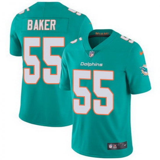 Nike Dolphins #55 Jerome Baker Aqua Green Team Color Mens Stitched NFL Vapor Untouchable Limited Jersey Nike Dolphins #55 Jerome Baker Aqua Green Team Color Mens Stitched NFL Vapor Untouchable Limited Jersey