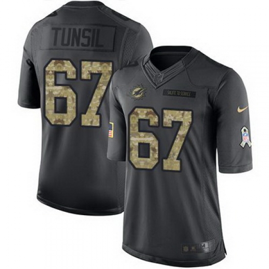 Nike Dolphins #67 Laremy Tunsil Black Mens Stitched NFL Limited 2016 Salute to Service Jersey Nike Dolphins #67 Laremy Tunsil Black Mens Stitched NFL Limited 2016 Salute to Service Jersey