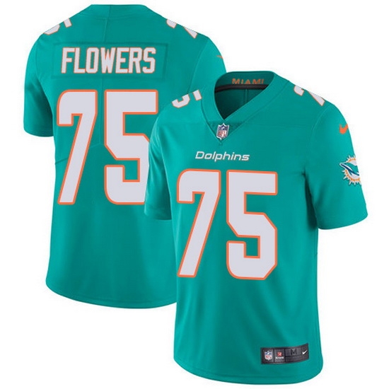 Nike Dolphins 75 Ereck Flowers Aqua Green Team Color Men Stitched NFL Vapor Untouchable Limited Jersey Nike Dolphins 75 Ereck Flowers Aqua Green Team Color Men Stitched NFL Vapor Untouchable Limited Jersey