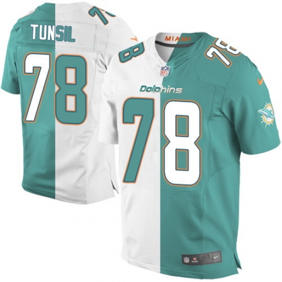 Nike Dolphins #78 Laremy Tunsil Aqua Green White Mens Stitched NFL Elite Split Jersey Nike Dolphins #78 Laremy Tunsil Aqua Green White Mens Stitched NFL Elite Split Jersey