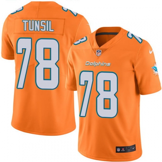 Nike Dolphins #78 Laremy Tunsil Orange Mens Stitched NFL Limited Rush Jersey Nike Dolphins #78 Laremy Tunsil Orange Mens Stitched NFL Limited Rush Jersey