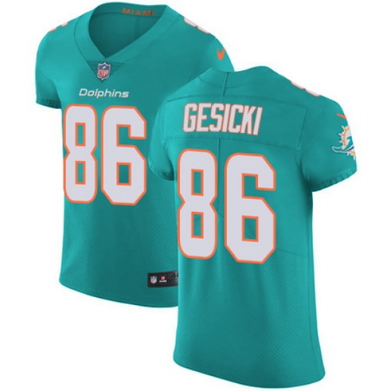 Nike Dolphins #86 Mike Gesicki Aqua Green Team Color Mens Stitched NFL Vapor Untouchable Elite Jersey Nike Dolphins #86 Mike Gesicki Aqua Green Team Color Mens Stitched NFL Vapor Untouchable Elite Jersey