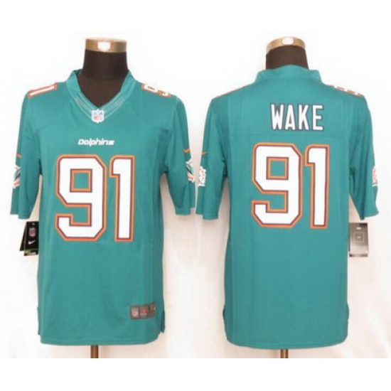 Nike Dolphins #91 Cameron Wake Aqua Green Team Color Men Stitched NFL Limited Jersey Nike Dolphins #91 Cameron Wake Aqua Green Team Color Men Stitched NFL Limited Jersey
